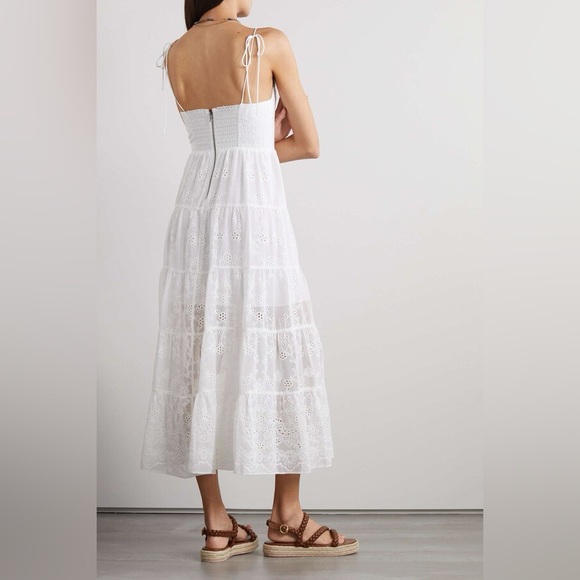 Alice + Olivia Shanti Button Front White Midi Dress - Picture 4 of 5